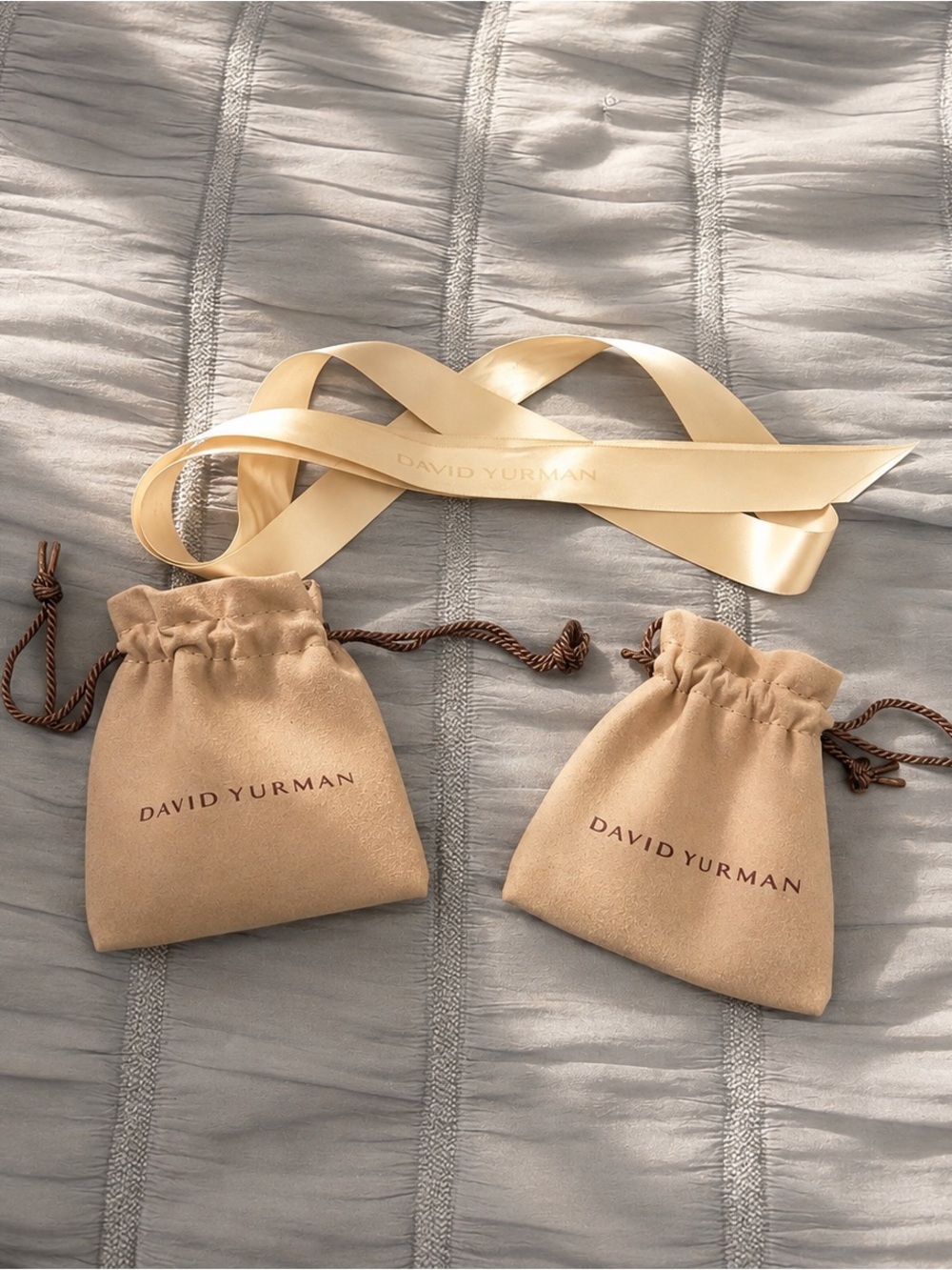 David Yurman Set of 2 Jewelry Pouches + Ribbon
